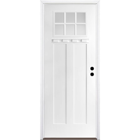 Codel Doors 36" x 96" Primed White Shaker Exterior Fiberglass Door 3080LHISPSFHER3066C691610BB